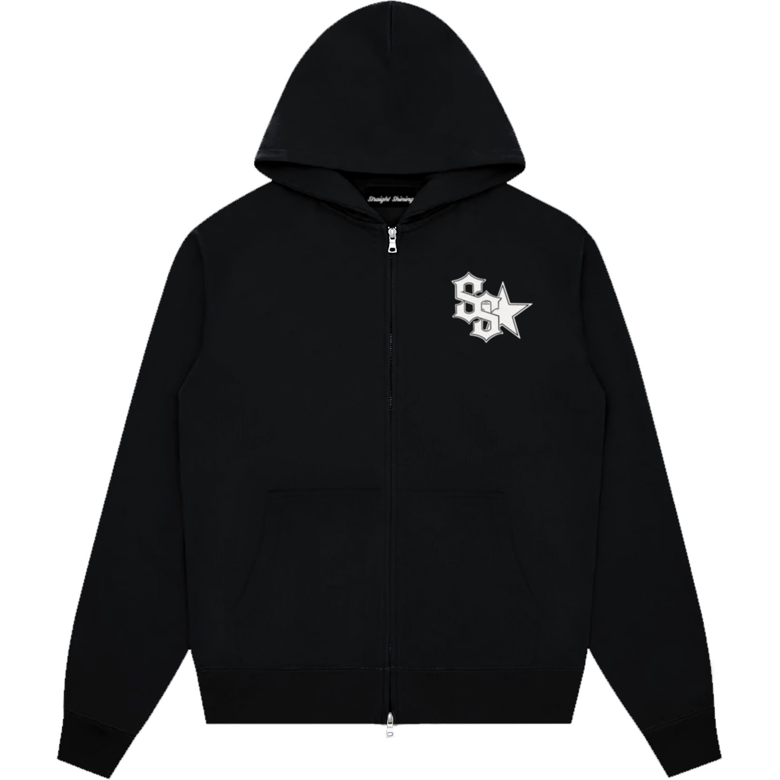 Black cropped zip hoodie