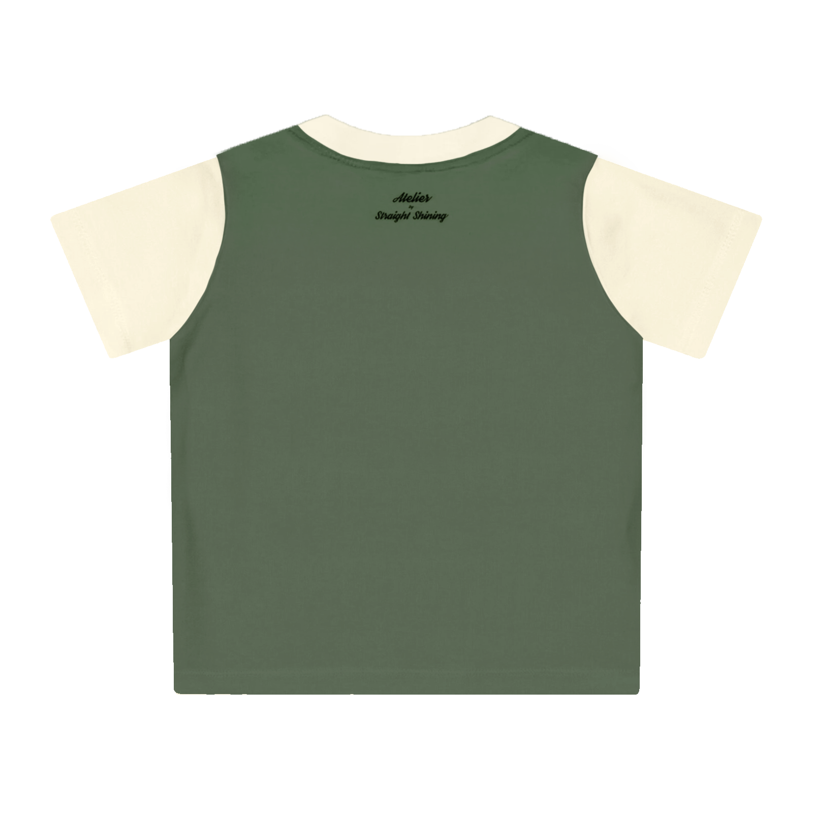 Women's olive and cream Baby Tee