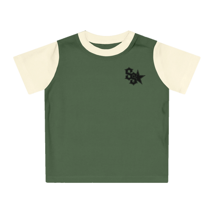 Women's olive and cream Baby Tee