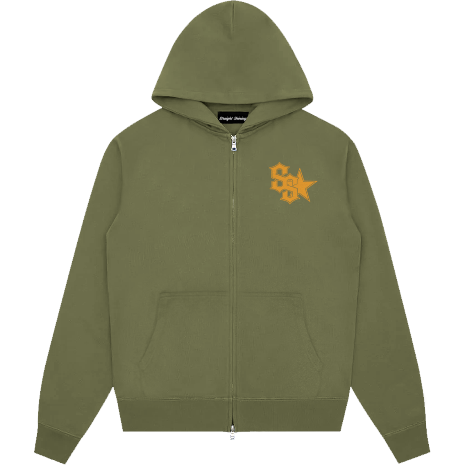 Washed green Cropped Zip hoodie