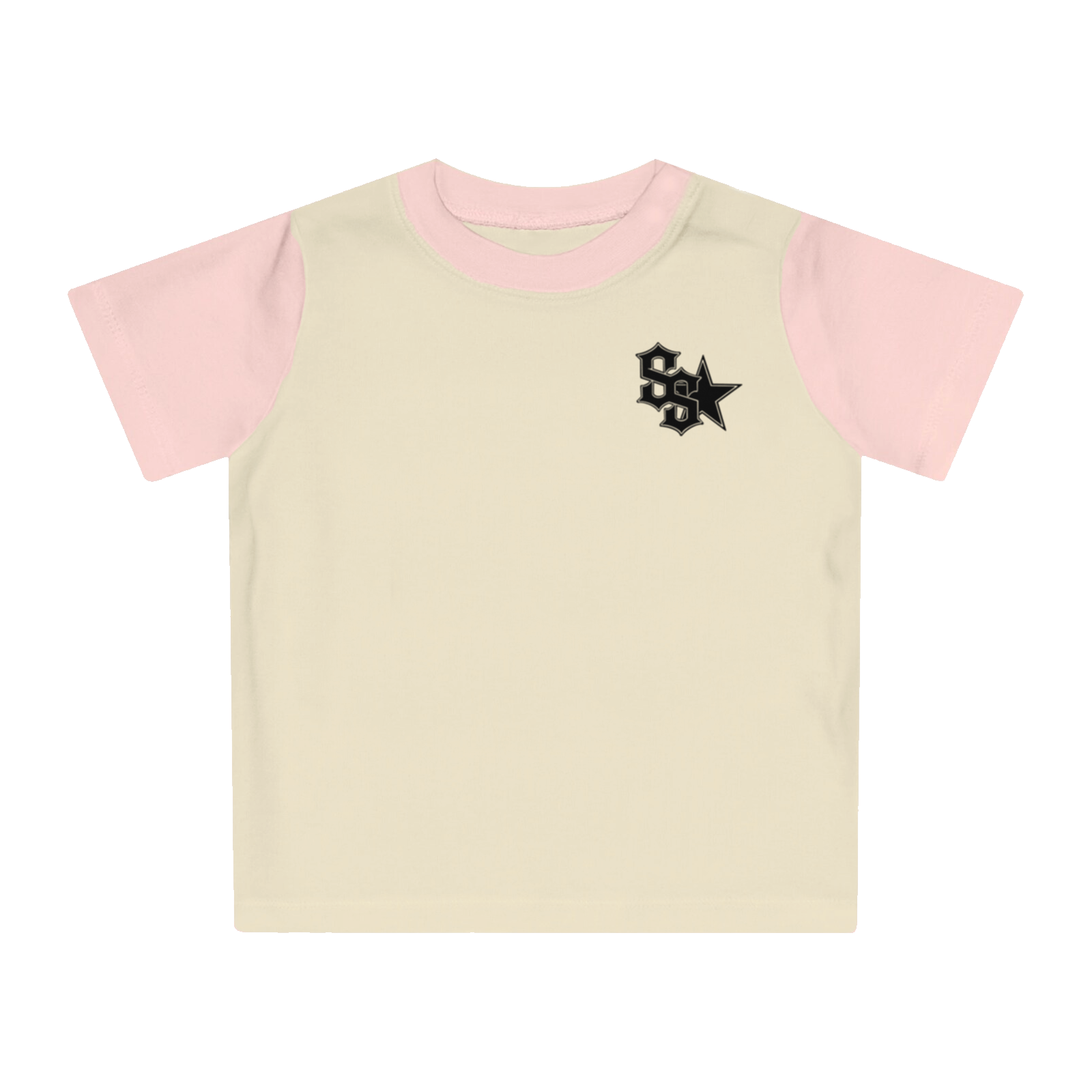 Women's Cream and pink baby tee