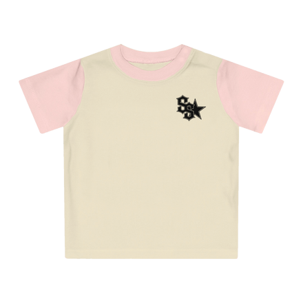 Women's Cream and pink baby tee